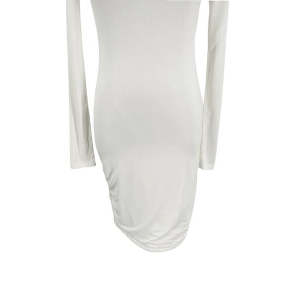 Naked Wardrobe Womens White High Neck Cut-Out Long Sleeve Dress Size Medium M - Picture 5 of 11